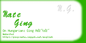 mate ging business card